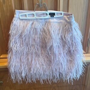 Marciano Feathered Mini Skirt in Soft Pink